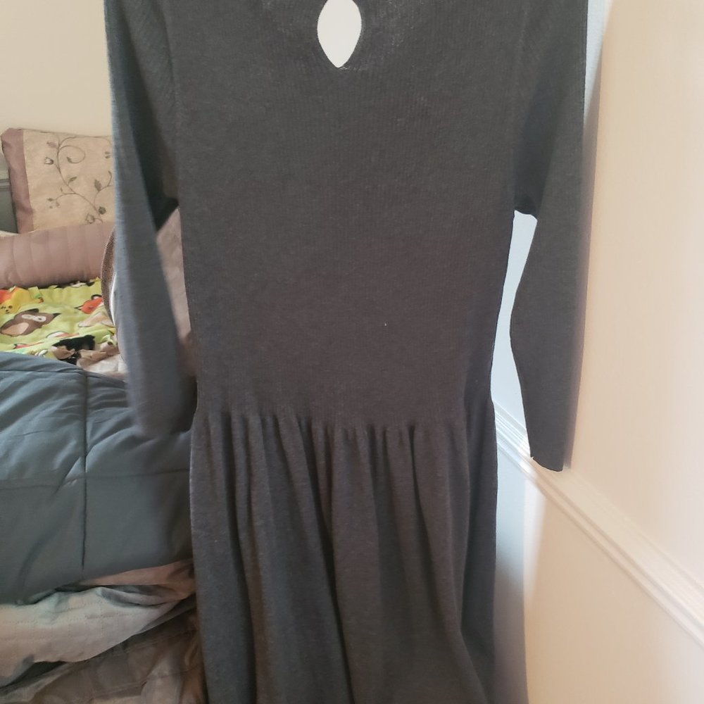 Grey dress for cooler weather